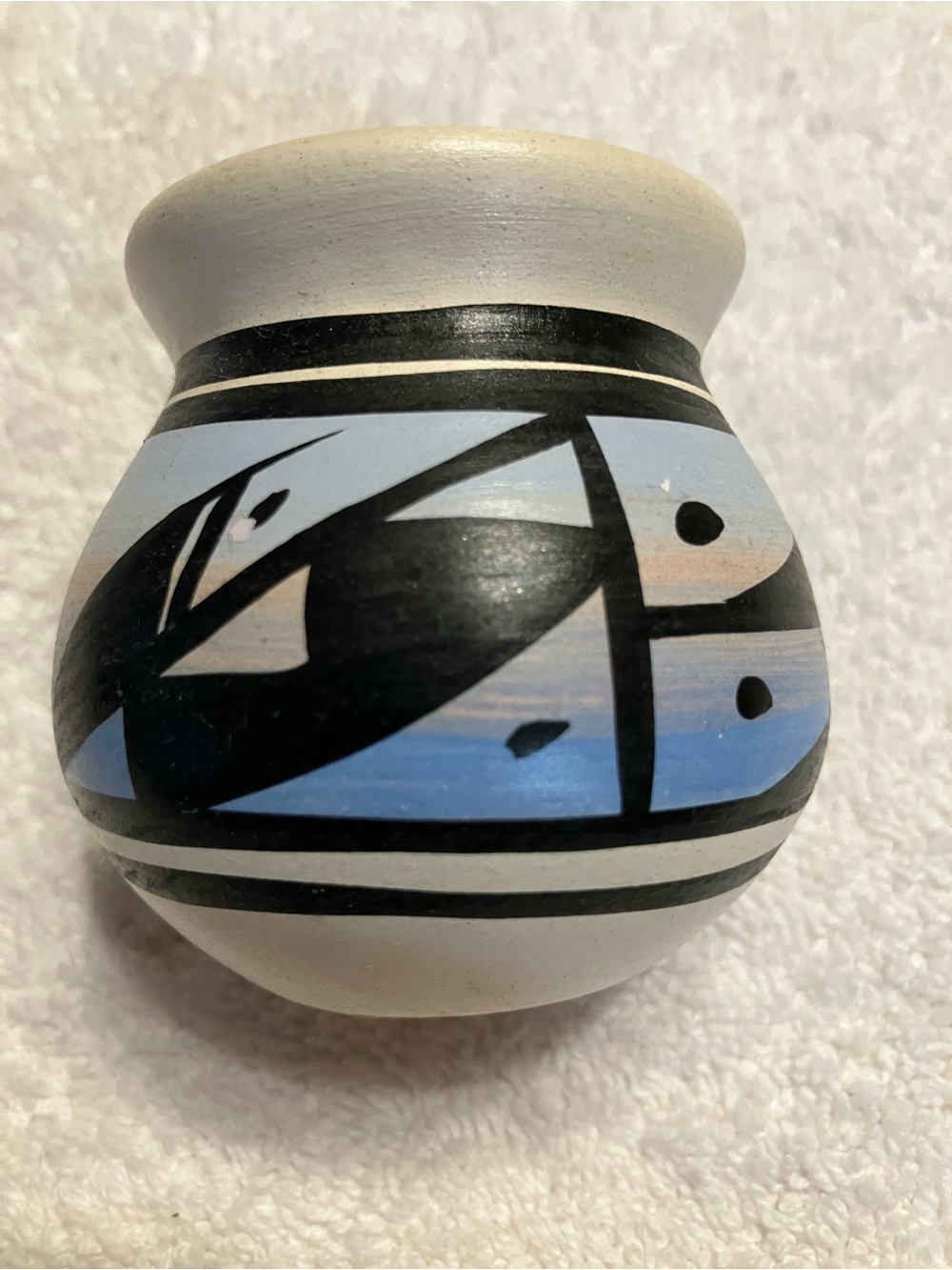 Vintage Cedar Mesa Pottery collectible, hand-painted small vase. Native American